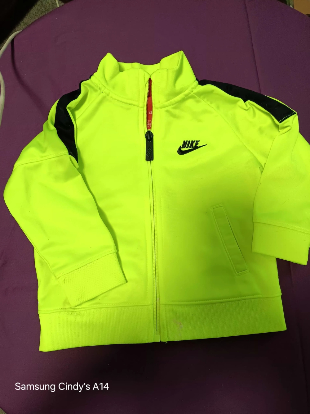Nike Kids Neon Yellow Track Jacket with Black Accents